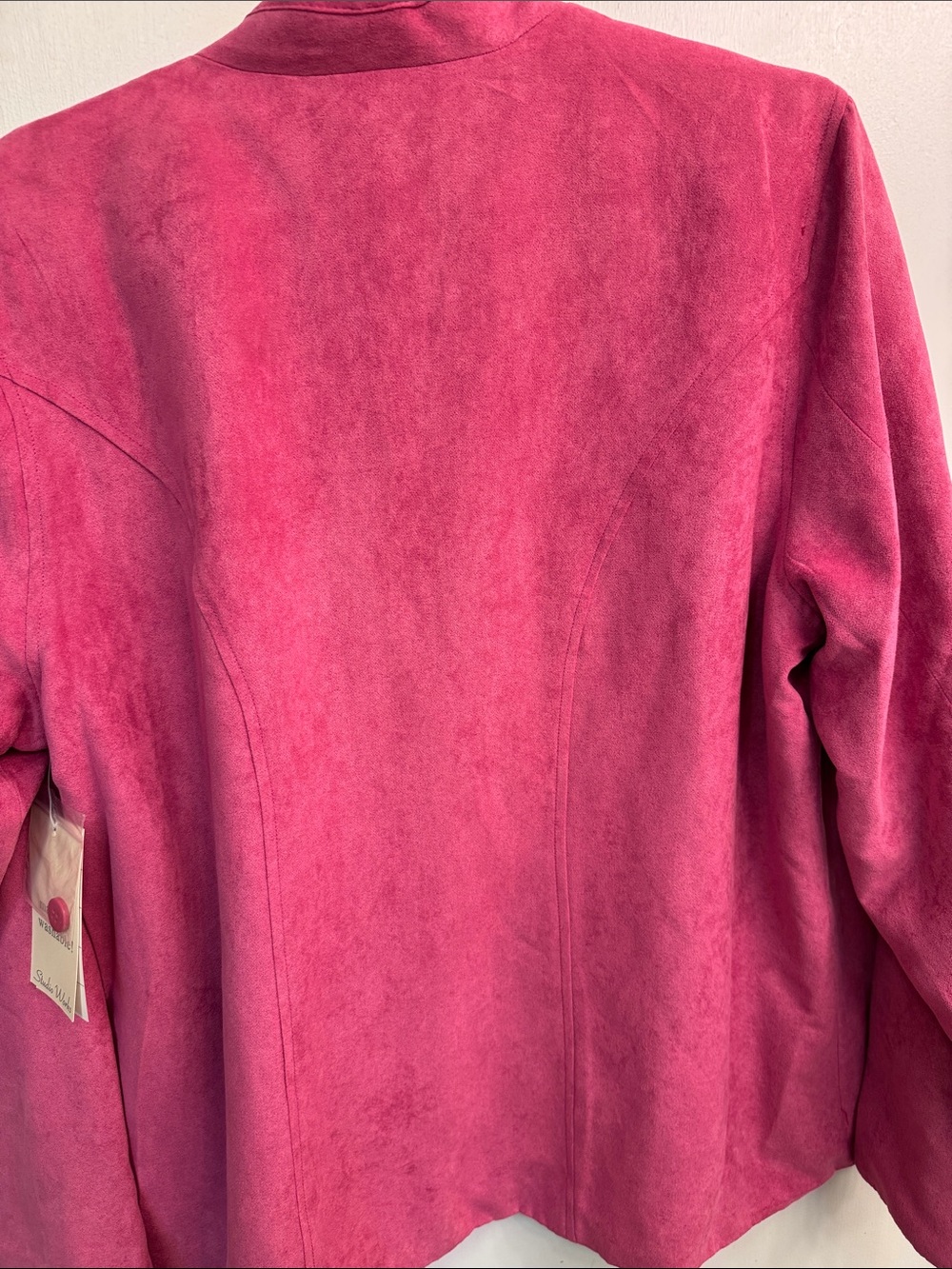 Studio Works Rose-Pink Zip-Front Collarless Jacket - Picture 4 of 6